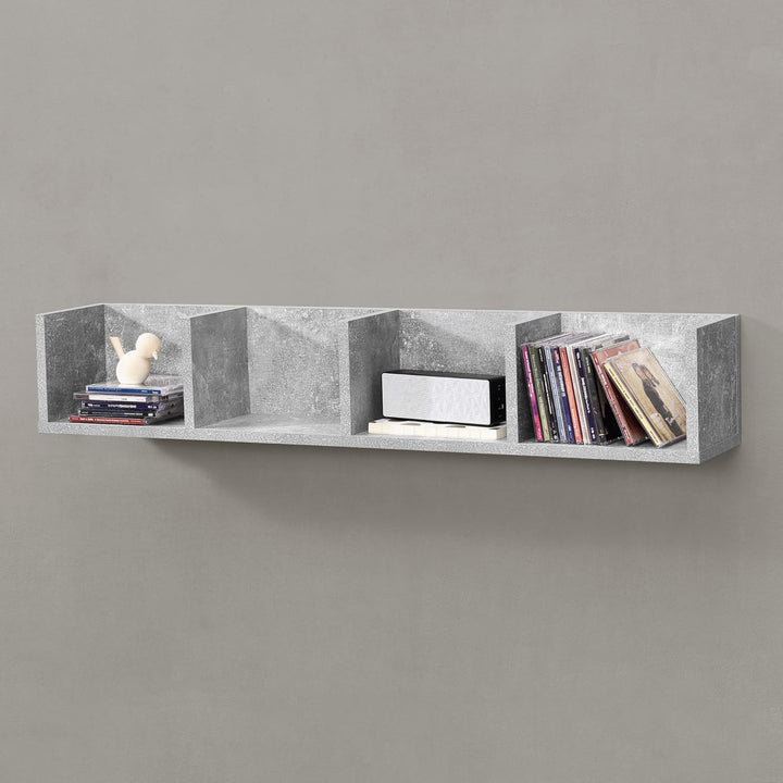 [en.casa] Wandregal Ekerö Hängeregal mit 4 Ablagen Schweberegal 95 x 17 x 16,5 cm Wandboard Betonopt