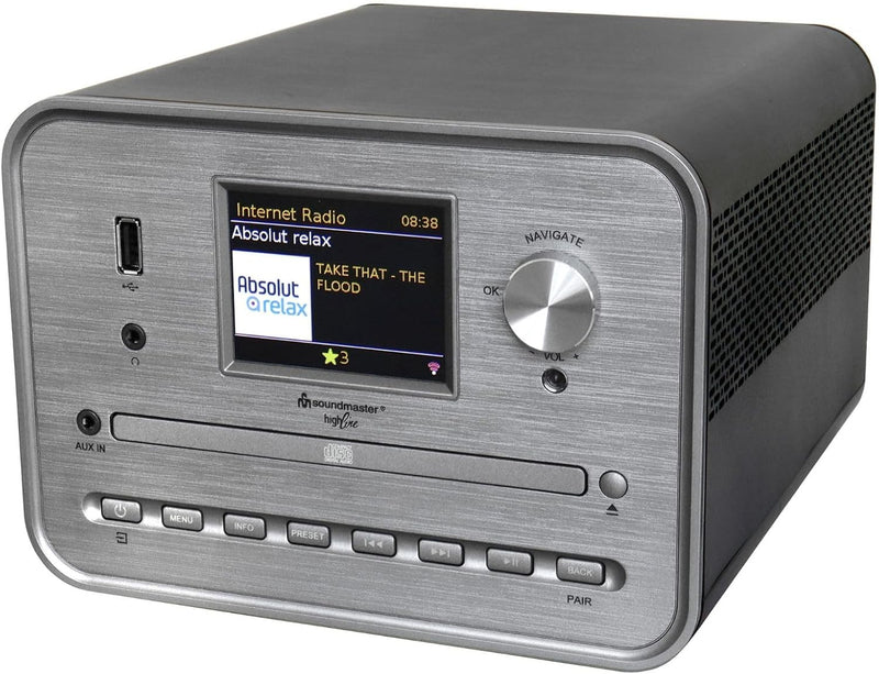 Soundmaster ICD1050SW Stereoanlage Internetradio WLAN 2,4/5 GHz DAB+ Bluetooth CD-Player USB MP3 APP