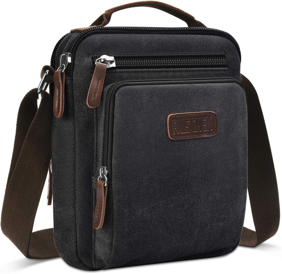 Umhängetasche Schultertasche für Herren, Damen und Jungen, Kuriertasche aus Canvas, Herrentasche für