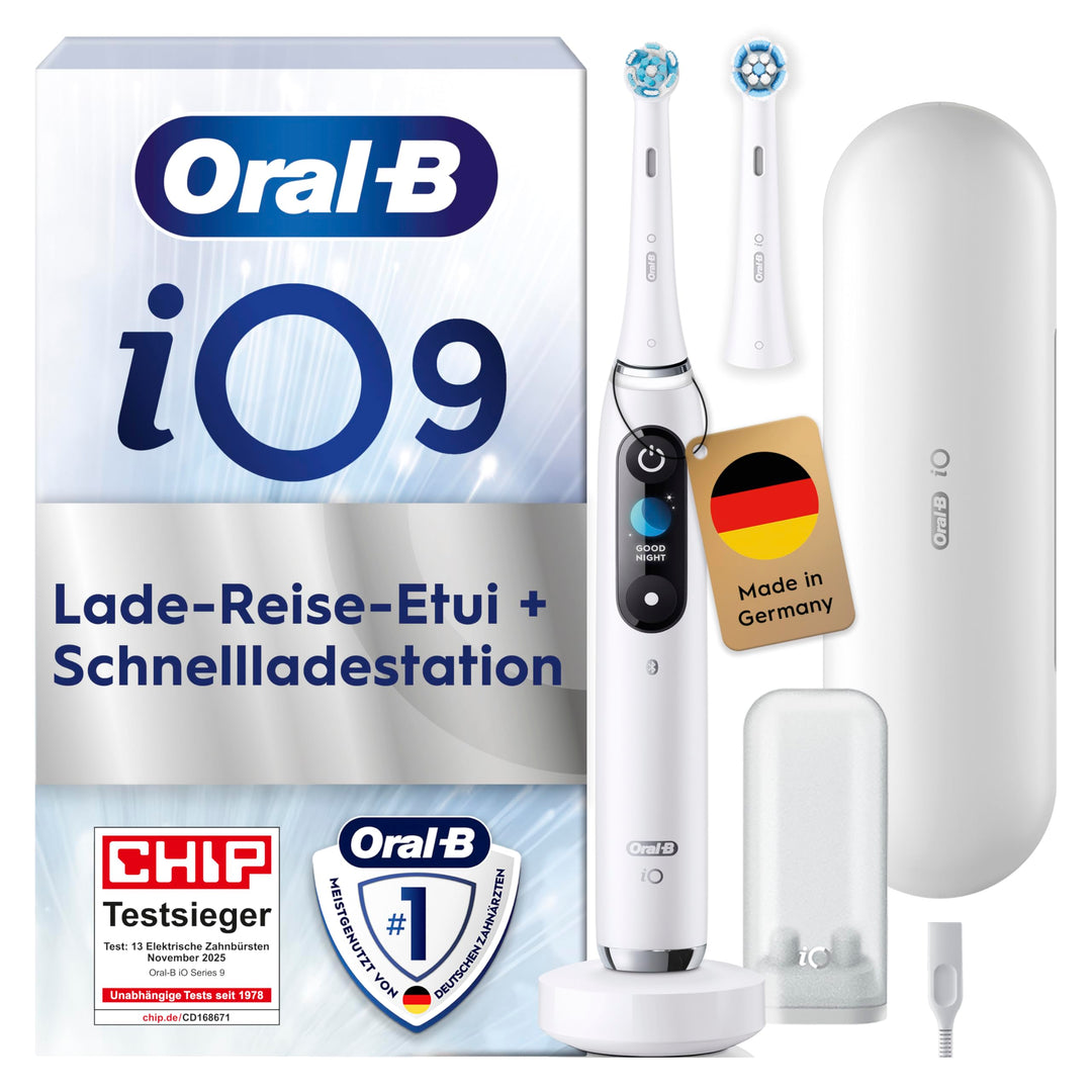 Oral-B iO Series 9 Elektrische Zahnbürste/Electric Toothbrush, 2 Aufsteckbürsten, 7 Putzmodi, Zahnpf