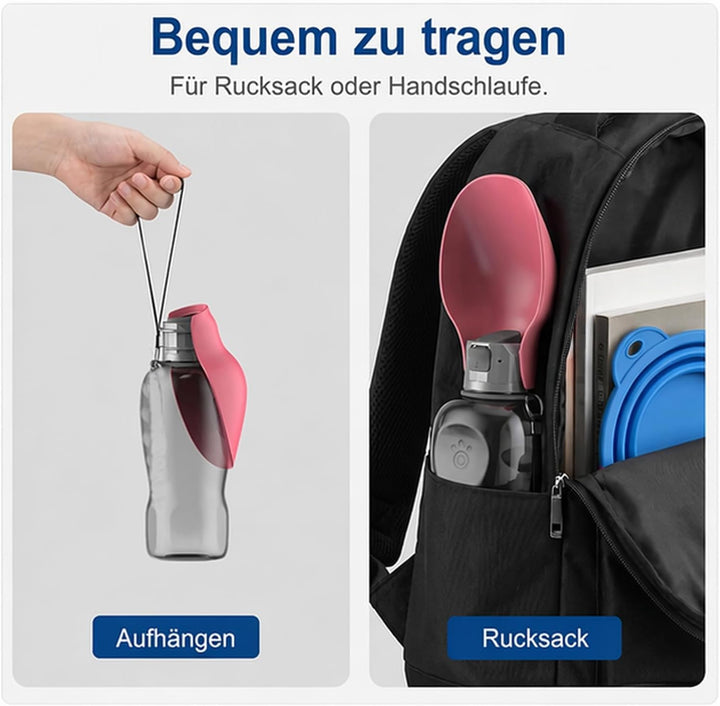 800ML Trinkflasche Hunde für Unterwegs, BPA Frei Wasserflasche Hunde Trinkflasche to Go für Spazierg