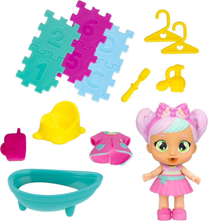 Cry Babies Playtime Day Care Bella's Bathroom, erweiterbares Mini-Puppenhaus-Spielset Badezimmer mit