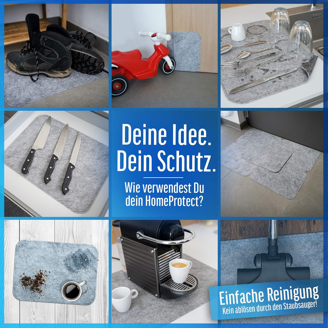 HomeProtect® | Schmutzfangmatte - Türmatte SUPERDÜNN 2 mm, Selbstklebende Fussmatte, Schuhmatte, Fus