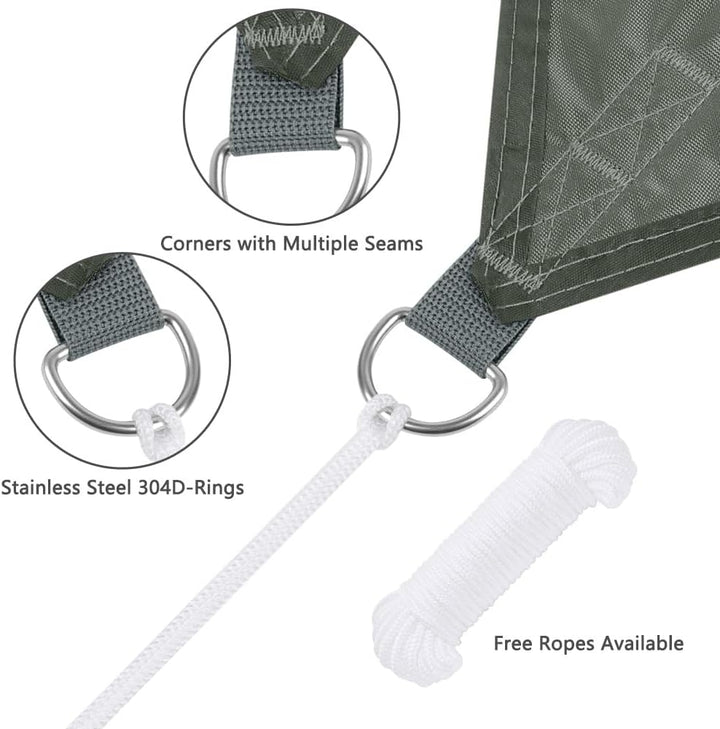 OFFCUP Sonnensegel, Sonnenschutz Baldachin, rechteckige Markise, Oxford-Stoff Wasserdicht Ripstop Uv