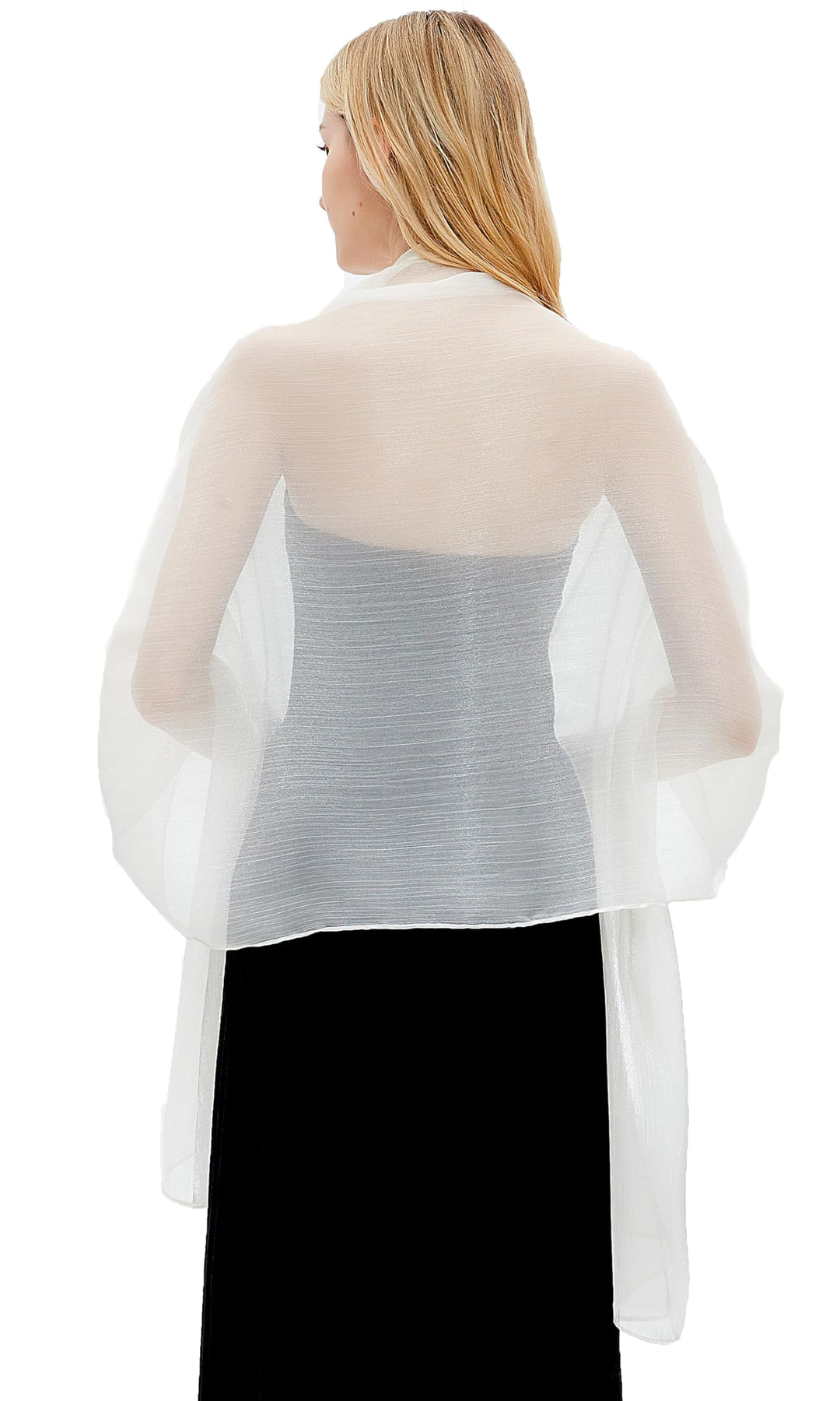 Gragengs Damen Schals und Wraps für Abendkleider Leichte Sheer Crepe Tücher Shimmer Hochzeit Party S