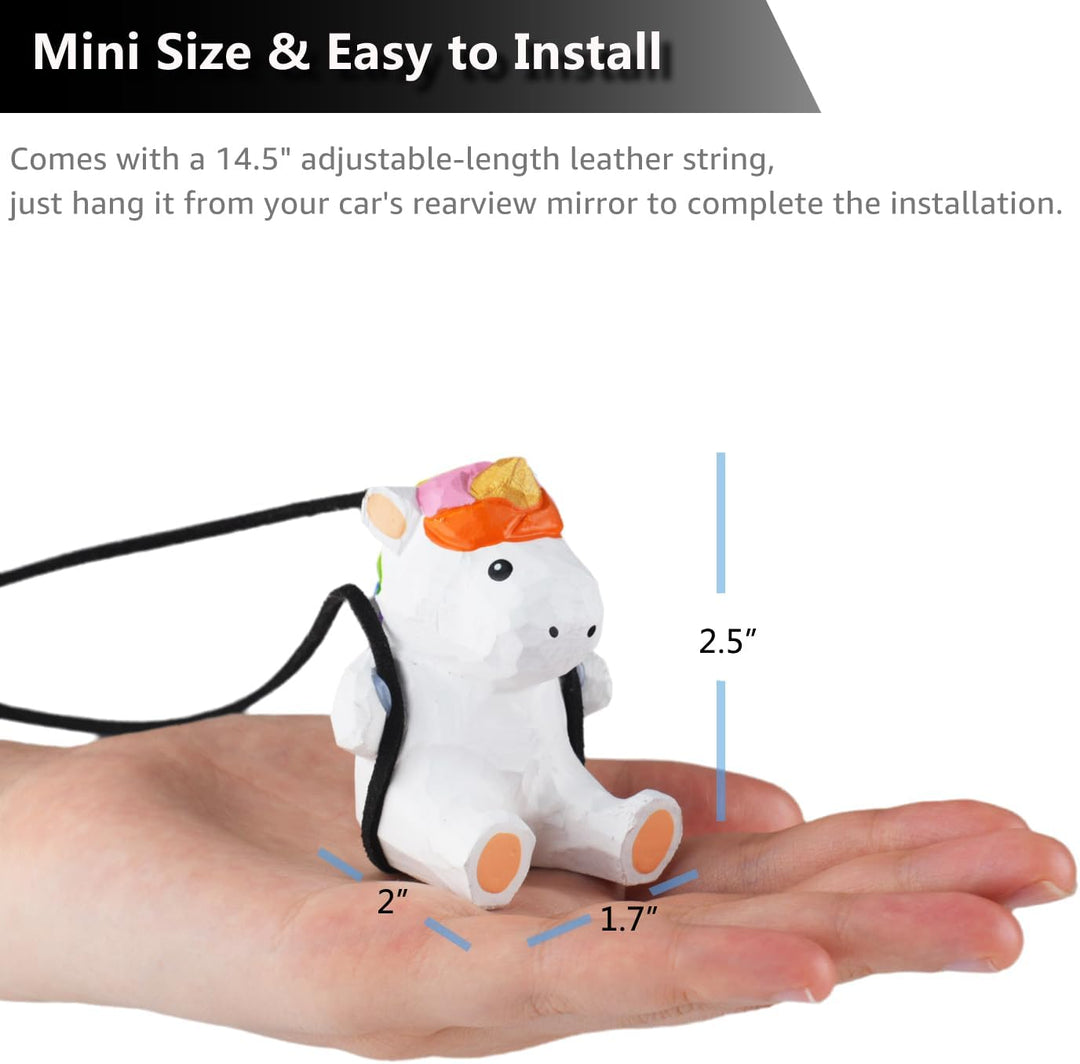 VIPbuy 100% handgemachtes hölzernes schwingendes Einhorn Auto hängendes Ornament - Niedliches handge