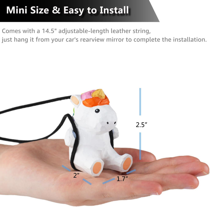 VIPbuy 100% handgemachtes hölzernes schwingendes Einhorn Auto hängendes Ornament - Niedliches handge
