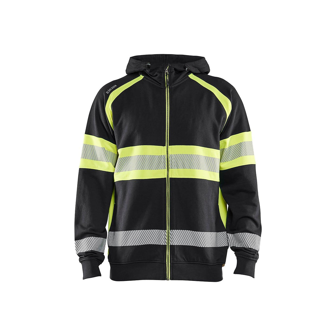BLÅKLÄDER Blaklader 3552-1158 Warnschutz-Sweatshirt mit Kapuze 4XL Schwarz/Warngelb, 4XL Schwarz/War