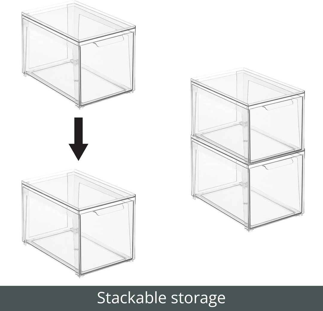 mDesign Kosmetikorganizer – stapelbare Schubladenbox aus Kunststoff – praktische Box zur Aufbewahrun