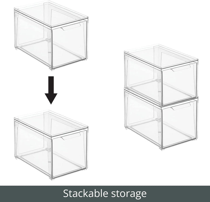 mDesign Kosmetikorganizer – stapelbare Schubladenbox aus Kunststoff – praktische Box zur Aufbewahrun