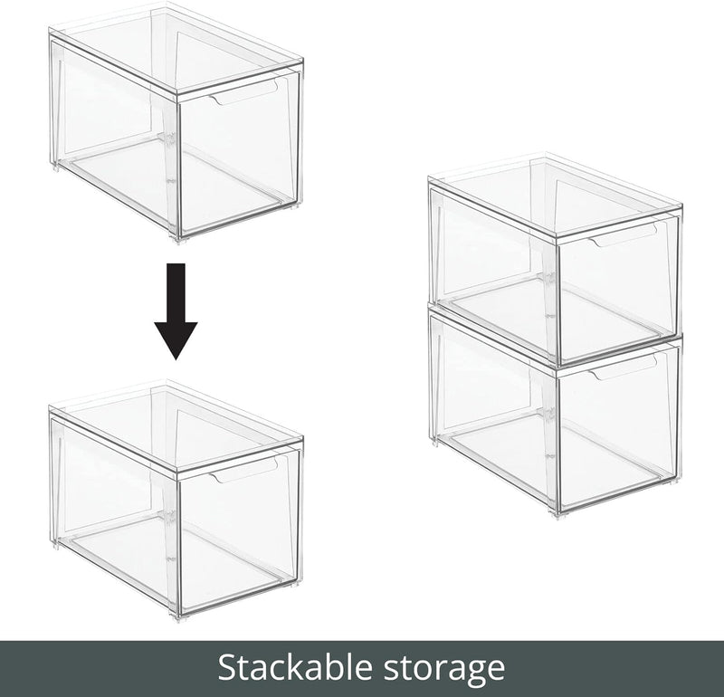 mDesign Kosmetikorganizer – stapelbare Schubladenbox aus Kunststoff – praktische Box zur Aufbewahrun