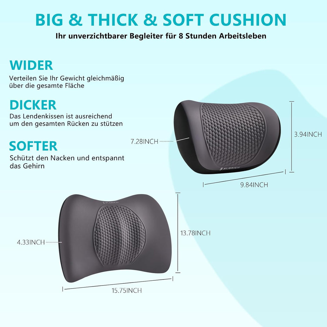 FLORICH Auto Sitzkissen und Lendenkissen Memory Foam Schreibtischstuhl Kissen Ergonomisches Sitzkiss