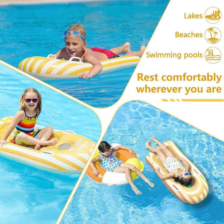 Schwimmbrett Bodyboard Aufblasbar, Shyllin Surfbrett Bodyboard mit Griffen, Schwimmhilfe Aufblasbar