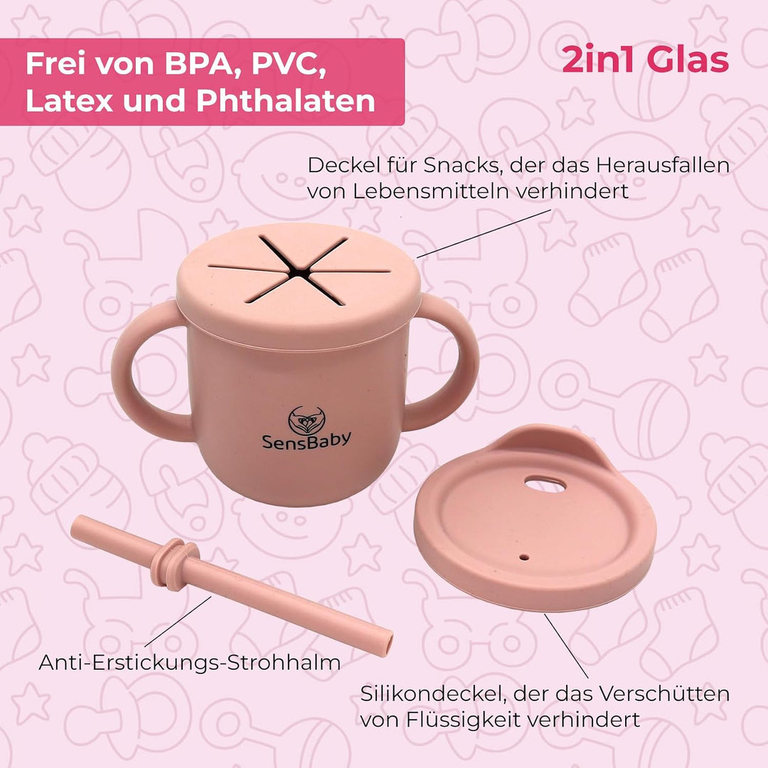 Blw Zubehör - Baby Geschirrset Mit Saugnapf, Baby Teller Set, Lässig Geschirrset Baby Pink, Pink