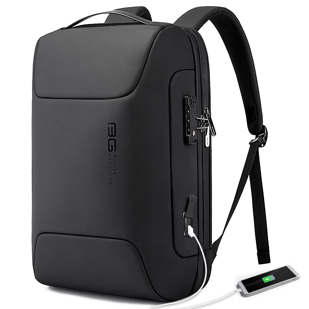 BANGE Anti-Diebstahl-Rucksack mit USB-Ladeanschluss, leichter Business-Rucksack für Damen und Herren