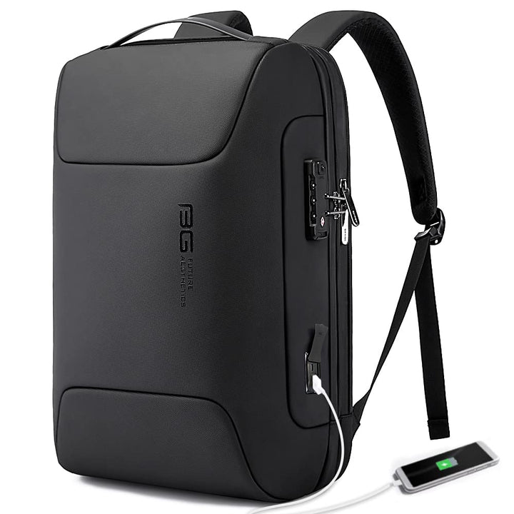 BANGE Anti-Diebstahl-Rucksack mit USB-Ladeanschluss, leichter Business-Rucksack für Damen und Herren