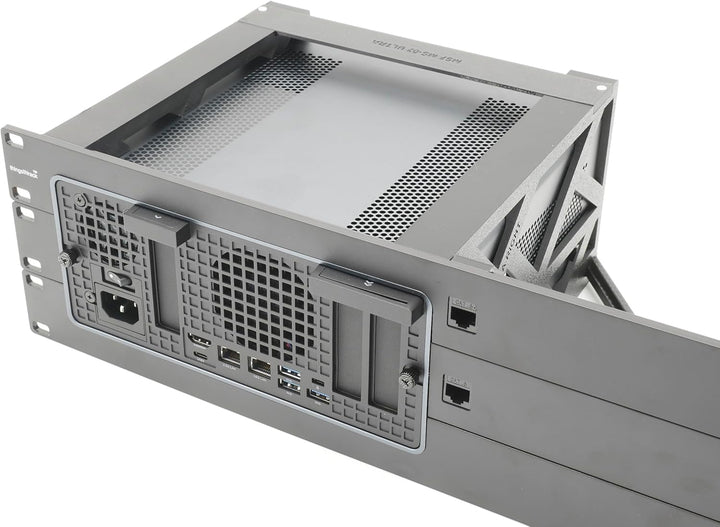 Rack-Halterung für miniSforum MS-02 Ultra mit 2 RJ45-Keystones, 48,3 cm, 3U Höhe, guter Luftstrom