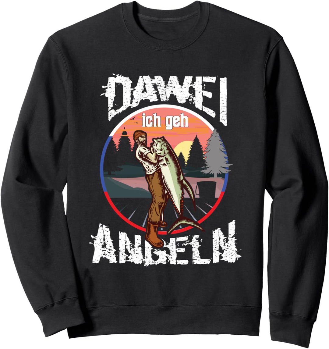 Mir Reichts Ich Geh Angeln Dawei Russisch Fischen Angler Sweatshirt