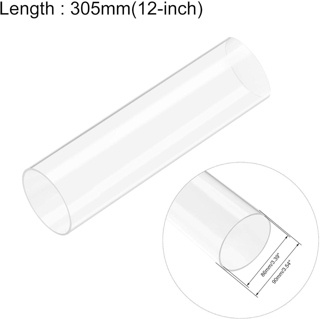 sourcing map Transparentes Acrylrohr Wandrundrohr 2mm 86mm Innen x 90mm Aussen x 305mm