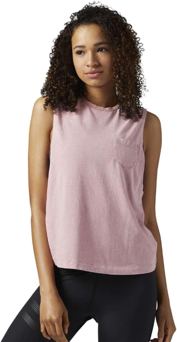 Reebok Damen Stone Wash Muscle Shirt L Rosa (Sanros), L Rosa (Sanros)