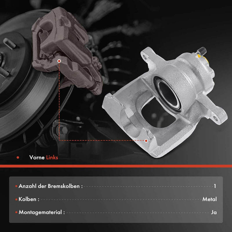 Frankberg Bremssattel Bremszange Vorne Links Kompatibel mit C1 PM PN 1.0L 1.4L 2005-2014 107 PM PN 1