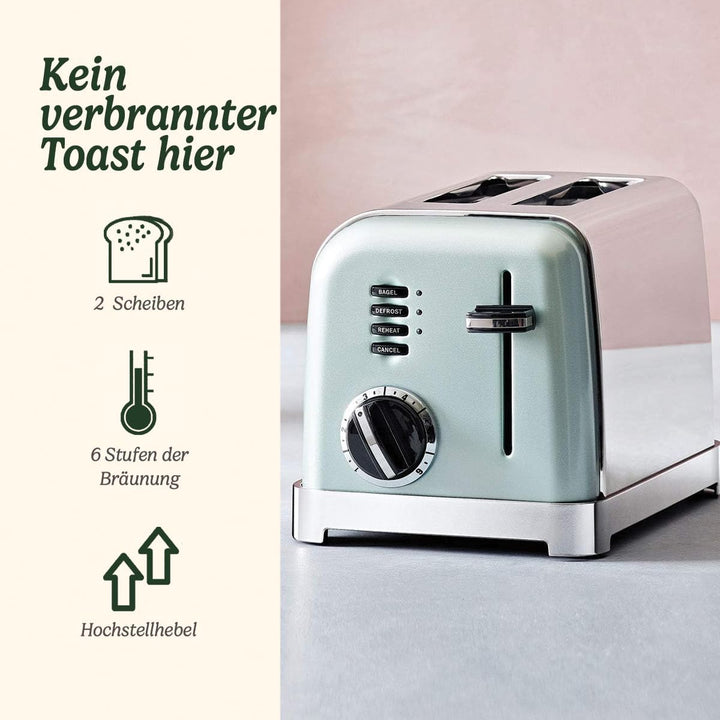 Cuisinart 2-Scheiben-Toaster | Breite Schlitze, ideal für dickes Brot und Bagels | 6 Bräunungsstufen