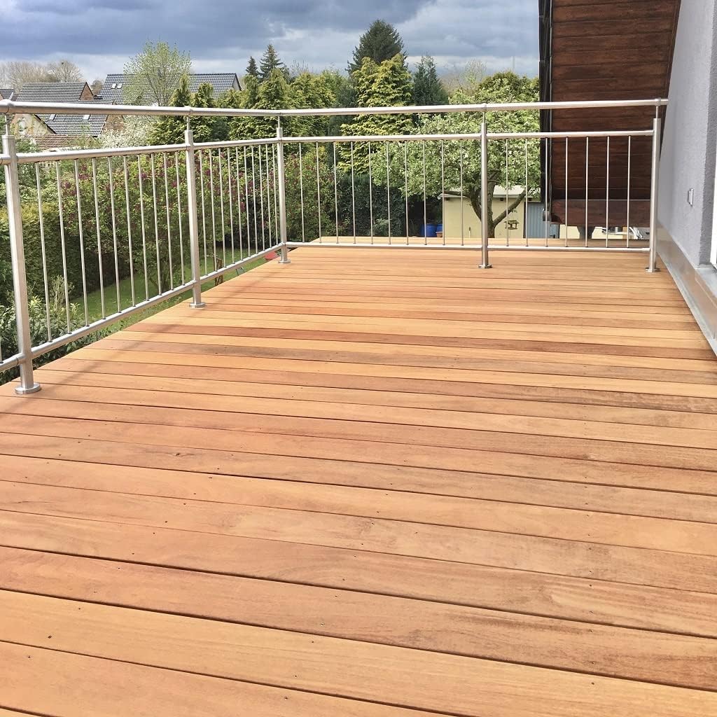 TIBU Geländer senkrechte Streben Balkon Terrasse Brüstung Pfostenart: Eckpfosten Höhe:900 mm Eckpfos