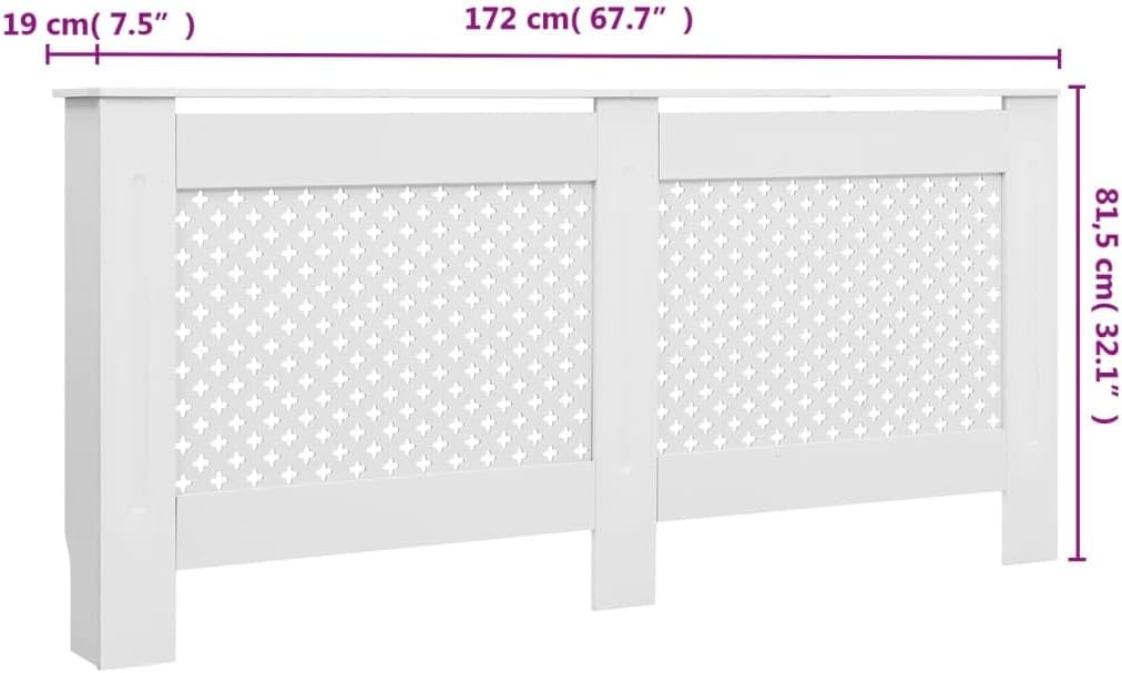 Wohnzimmer 2 Stücke Heizkörperverkleidungen 172x19x81.5 cm MDF Heizkörper Verkleidung Abdeckung Deko