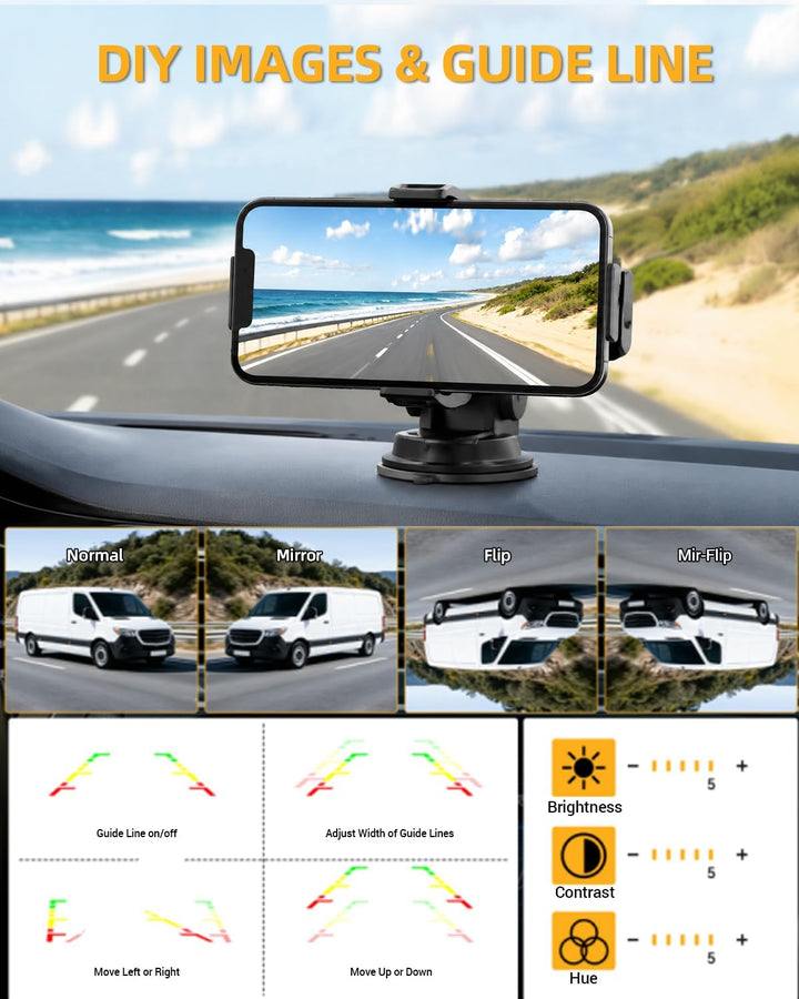 Solar Magnetische WLAN HD Rückfahrkamera 9600mAh 1080P IP67 LKW Nur Kamera, Nur Kamera