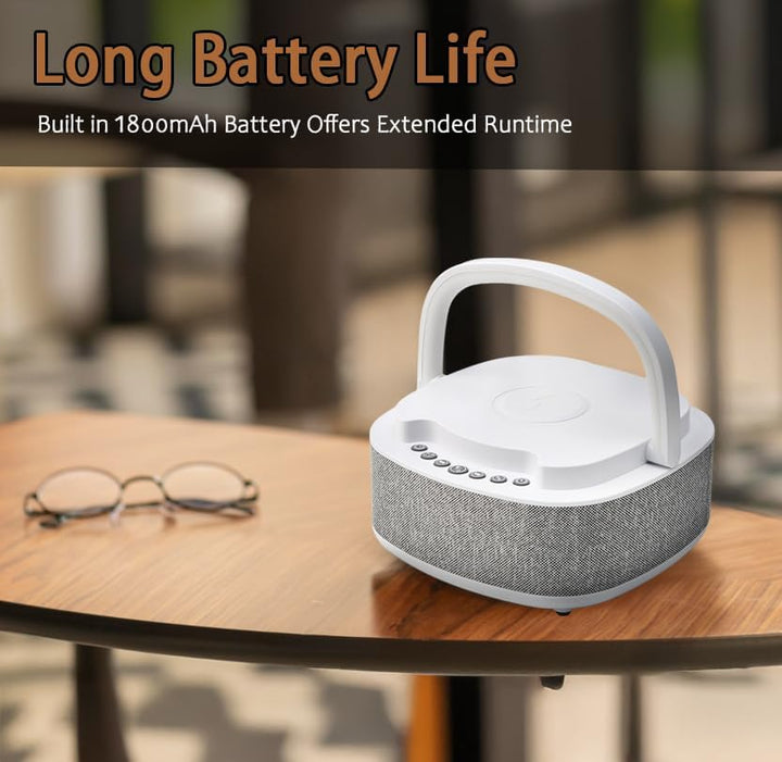 DaMohony Radiowecker Digital mit Wireless Charger, multifunktional Nachttisch Wecker mit LED Nachtti
