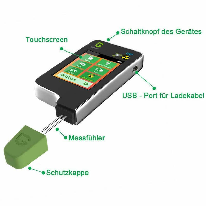 Greentest Eco 6 Geigerzähler + Nitrattester Fleisch Fisch TDS Wassertester dosimeter Strahlenmessger