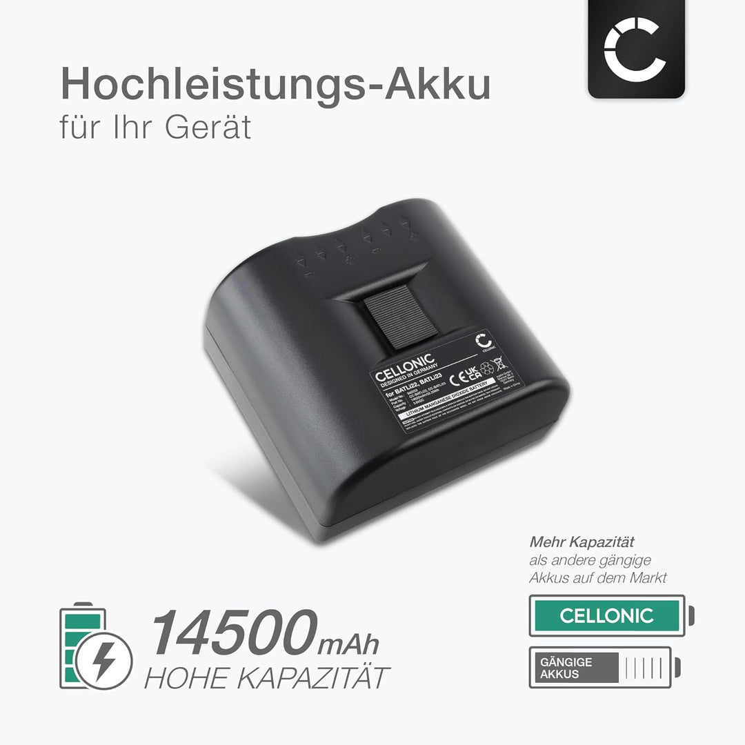 CELLONIC, Akku für Haustechnik, kompatibel mit DAITEM BATLi22, BATLi23, MPU01X, 422-21X (3.6V, 14500