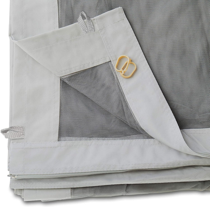 Moskitonetz für Gartenpavillon Sunset Classic 3x3 m - Polyester - Insektengitter inkl. Ringe, mit Re