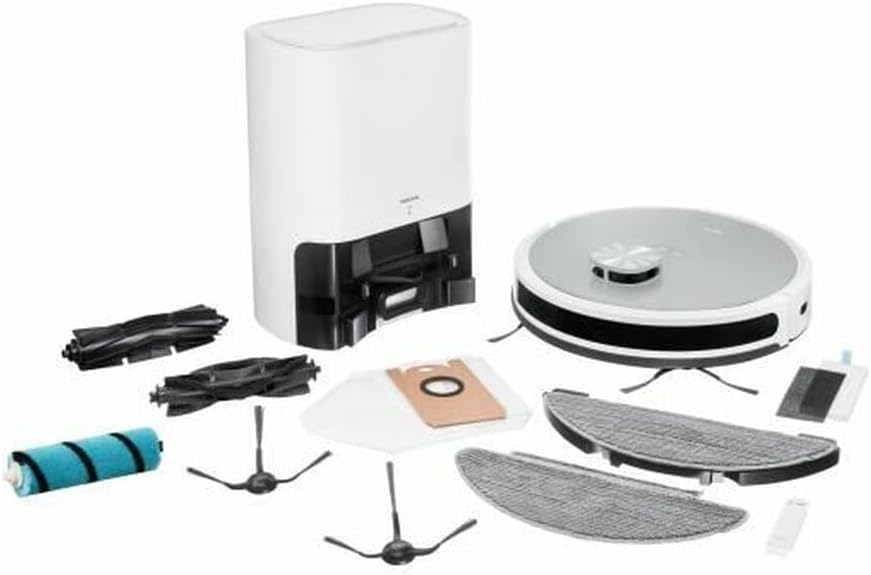 MEDION Saugroboter mit Absaugstation und Wischfunktion X21 SW (Lasernavigation, Starke 3000Pa Saugkr