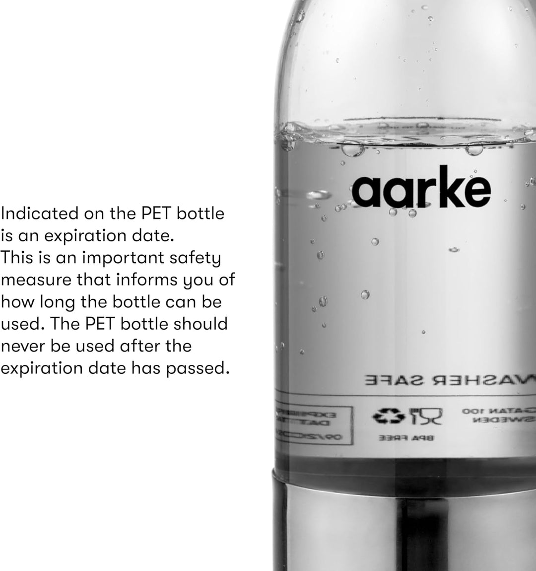 aarke PET-Flaschen für Wassersprudler Carbonator 3, BPA-frei mit Details in Edelstahl, 450ml 450 ml