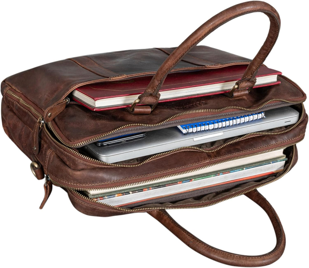 STILORD Drake Businesstasche Leder Gross Vintage Aktentasche XL Ledertasche Laptoptasche für Arbeit