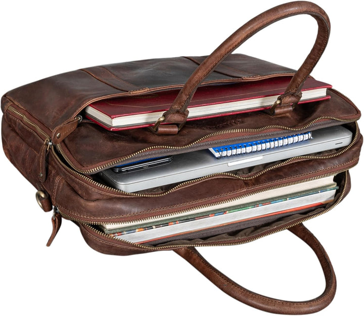 STILORD Drake Businesstasche Leder Gross Vintage Aktentasche XL Ledertasche Laptoptasche für Arbeit