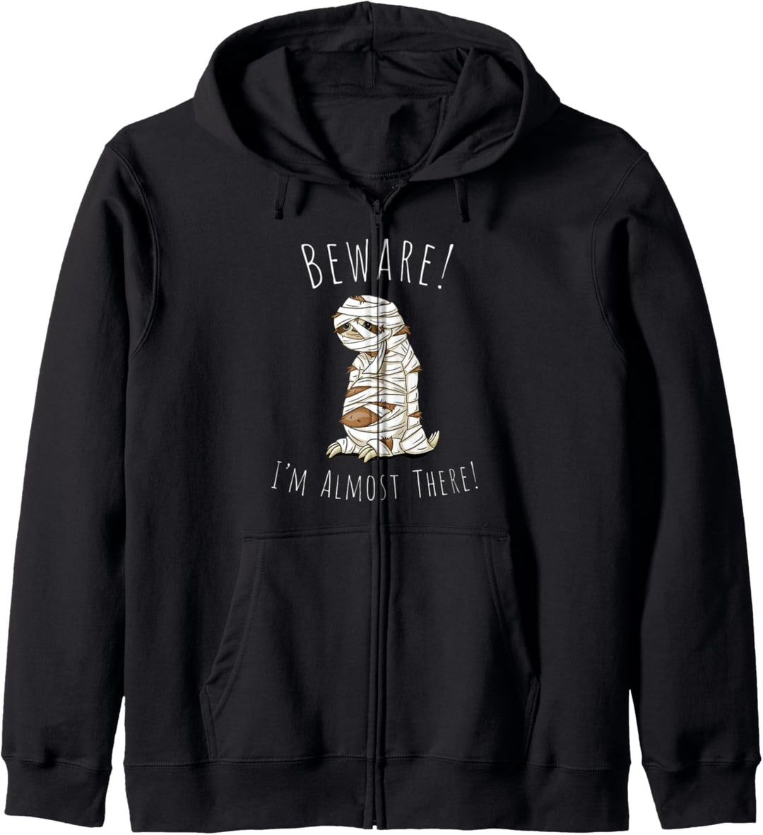 Fast Da! Langsam faules Halloween Faultier Wortwitz Kapuzenjacke