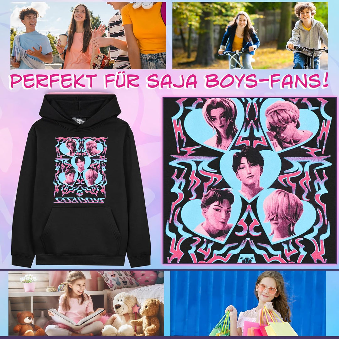KPop Demon Hunters Offiziell Hoodie Mädchen Teenager, Taschen Fleece Pullover, Anime Huntrix Saja Bo