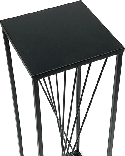 DanDiBo Blumenhocker Metall Schwarz Eckig 70-100 cm Blumenständer Beistelltisch Blumensäule Design M