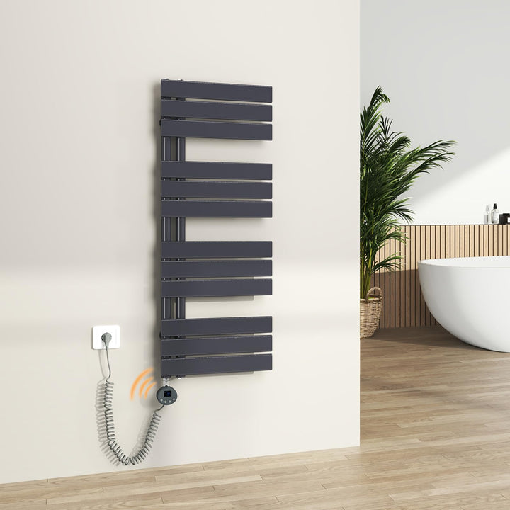 S'AFIELINA Badheizkörper Elektrisch mit Thermostat Anthrazit 1041x400mm 400 Watt Handtuchheizkörper
