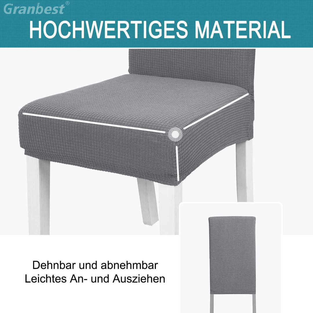 Granbest Premium Wasserdicht Esszimmerstuhl Abdeckungen Satz Von 6, Elastische Hohe Zurück Stuhlhuss