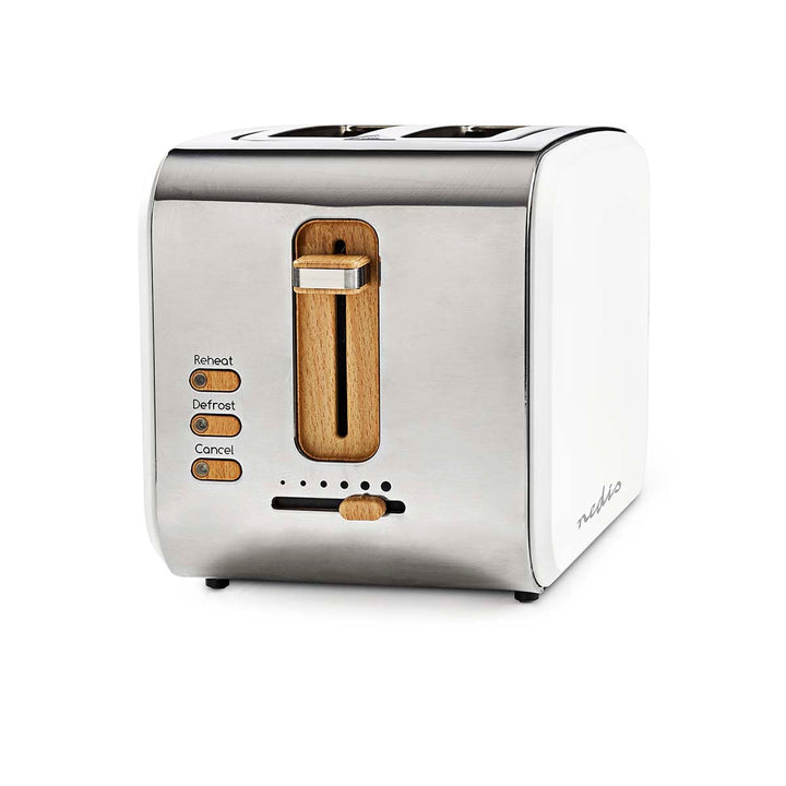 Nedis Toaster - Soft-Touch - 6 Verschiedenen Stufen - Auftau- und Aufwärmfunktion - Krümelschublade