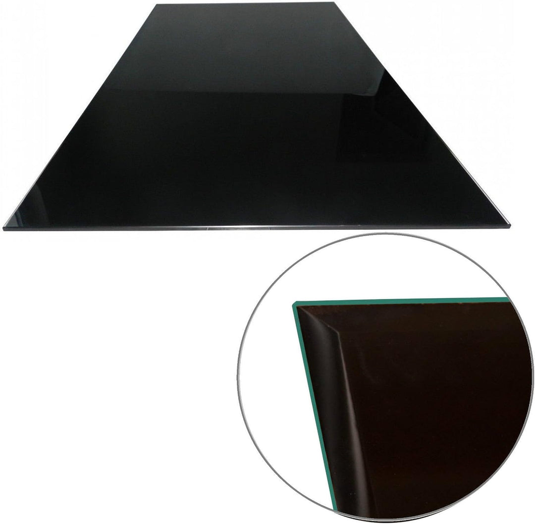 Euro Tische Glasplatte für Kaminofen und Tischplatte in 115x65cm Facettenschliff, Schutzplatte mit 6