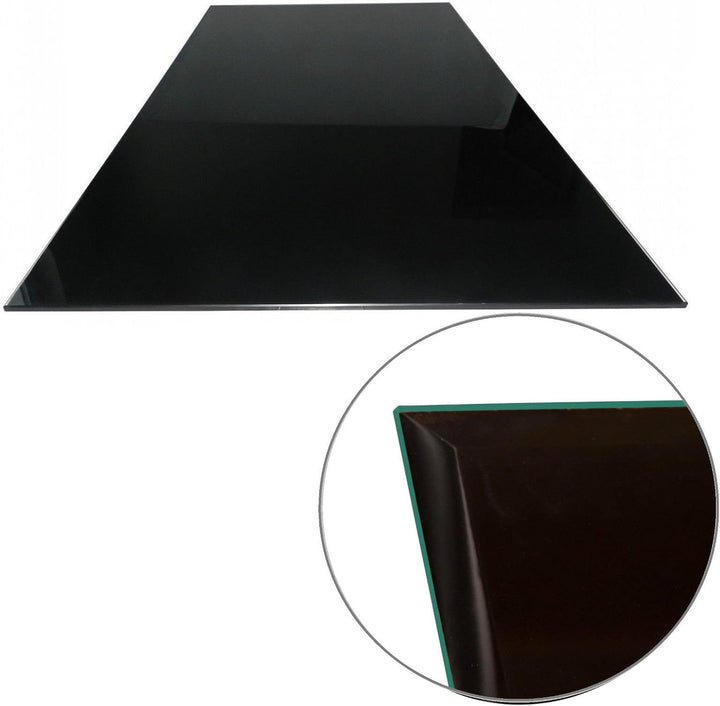 Euro Tische Glasplatte für Kaminofen und Tischplatte in 115x65cm Facettenschliff, Schutzplatte mit 6