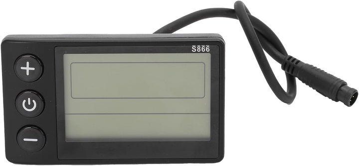 VBESTLIFE LCD-Anzeige für Elektrofahrräder, S866-Bedienfeld mit Wasserdichtem 6-Pin-Kontor, Fahrcomp