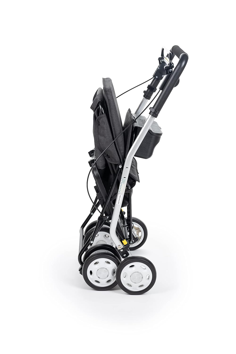 Carlett - Einkaufstrolley Rollator mit 4 Rädern und Sitz, Zusammenklappbarer Einkaufswagen mit herau