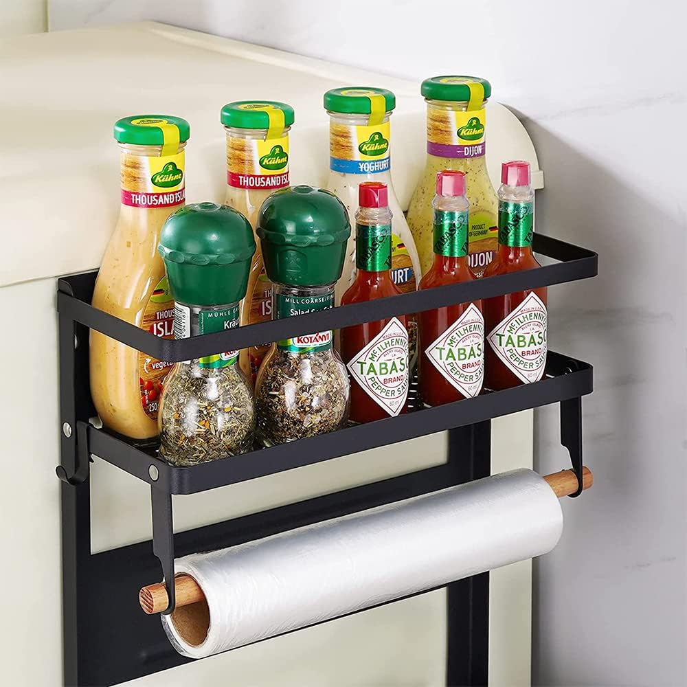 Magnetisches Gewürzregal für Kühlschrank, Küchenregal Ohne Bohren aus Edelstahl, Magnetisches Kühlsc