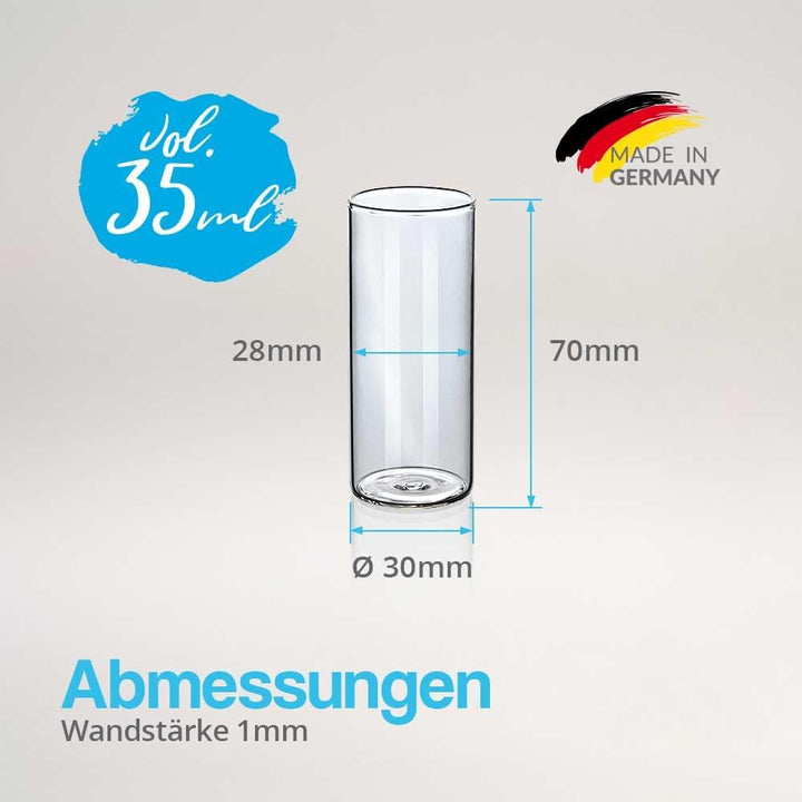 Tuuters 25 Stück Glas Gewürzgläser mit Korken Verschluss (70 x Ø30mm) | Kleine Glasfläschchen mit Na