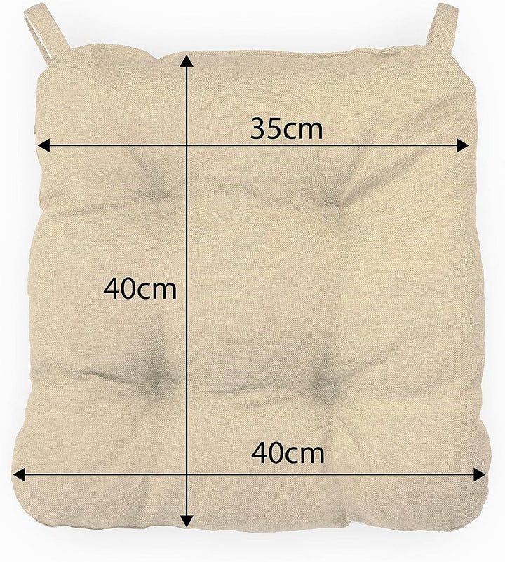 sunnypillow 4er Set Stuhlkissen mit Klettverschluss Masse: 40 (vorne) | 35 (hinten) x 40 x 8 cm Pols